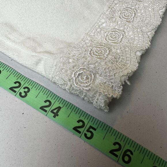 Zara Sailor Gold Button Wide Leg Embroidered Cropped White Patch Pocket Jeans 6 - Picture 6 of 8